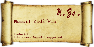 Mussil Zsófia névjegykártya